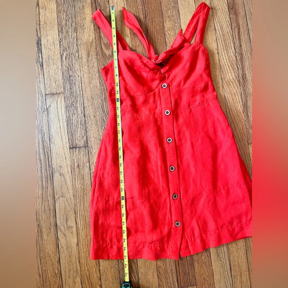 Maeve by Anthropologie size S red dress twist front tie back and zipper - Picture 3 of 10